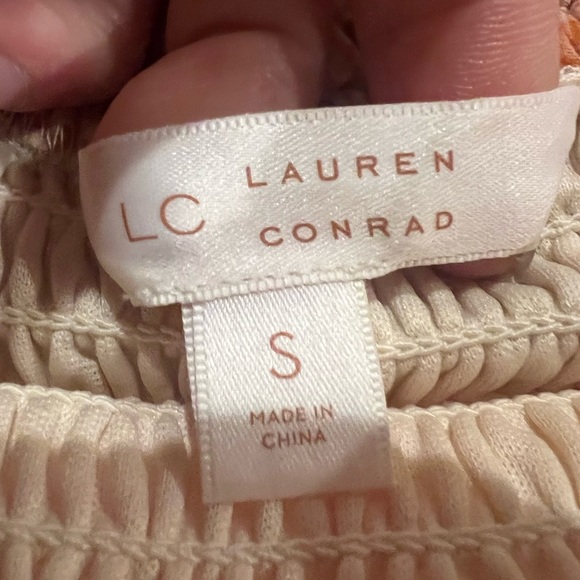 Lauren Conrad smocked bodice and puff sleeves midi dress. Size small - Picture 4 of 7